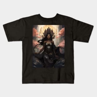 woman with lotus Kids T-Shirt